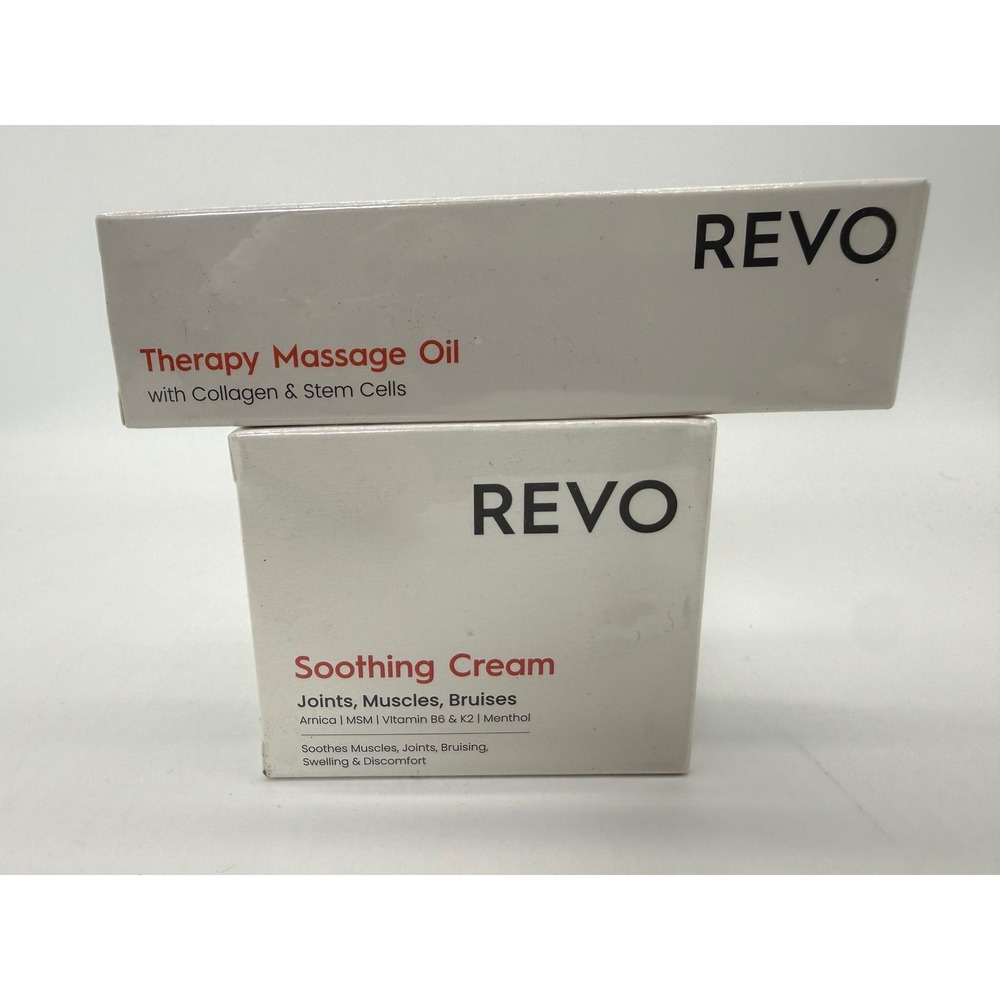 REVO Soothing Cream & Therapy Massage Oil Set Unisex OS White Recovery Bundle